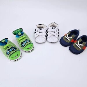 Lot of 3 Infant Baby Boys Crib Shoes‎ Sneakers Size 2 3-6M Carter's TMNT